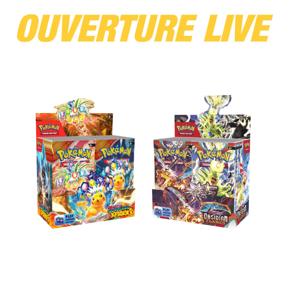 1 Booster Box Surging Sparks + 1 Booster Box Obsidian Flames