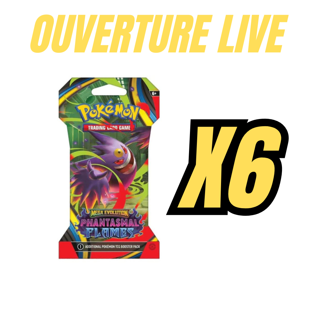 Pokémon - Mega Evolution Phantasmal Flames - Sleeved Pack Kit de 6