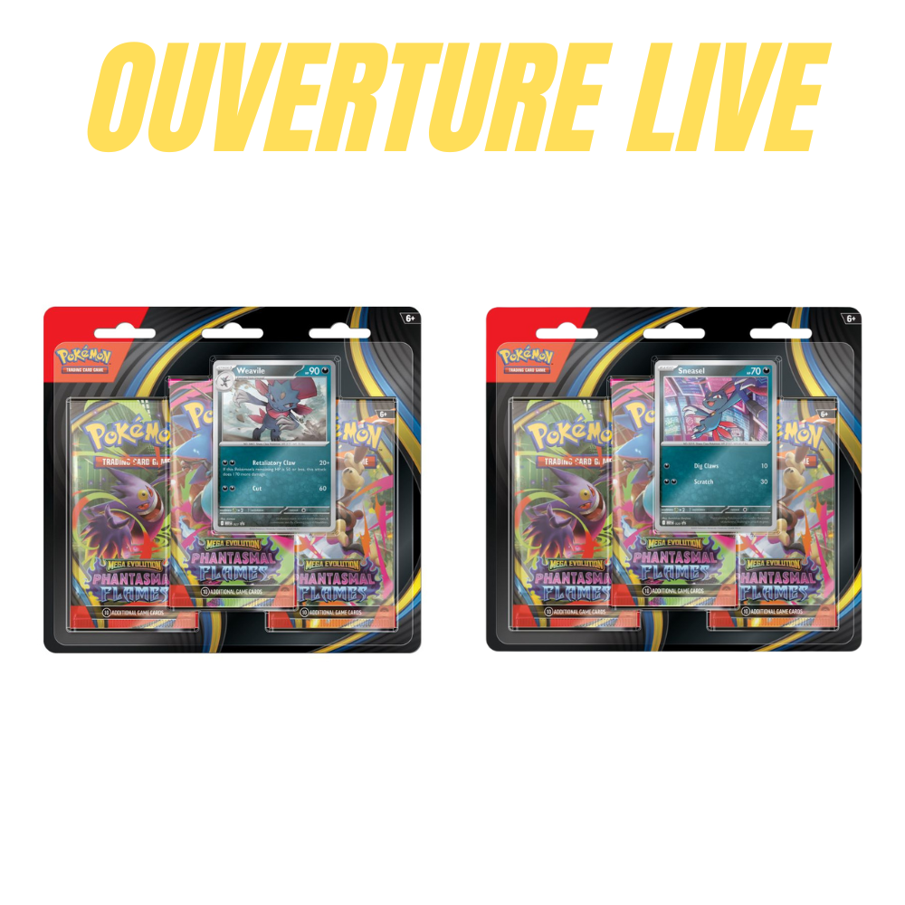 Pokémon - Mega Evolution Phantasmal Flames - 3 Pack Blister (2 variantes)
