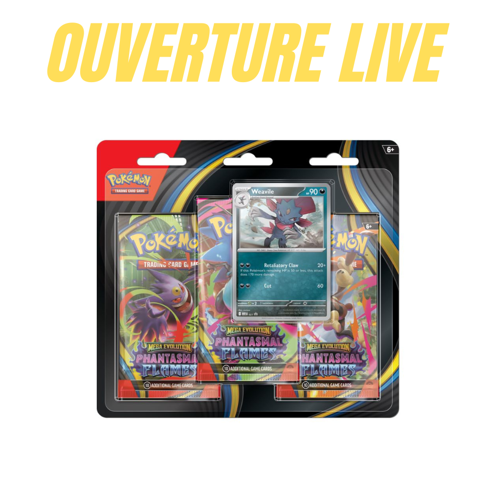 Pokémon - Mega Evolution Phantasmal Flames - 3 Pack Blister (Weavile)